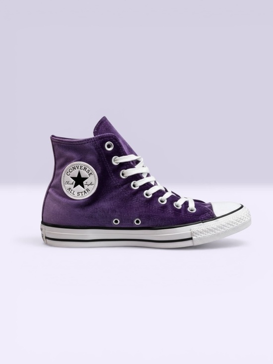 Converse Shoes - Converse Chuck Taylor All Star Purple Velvet High Top Sneakers Women’s 8.5